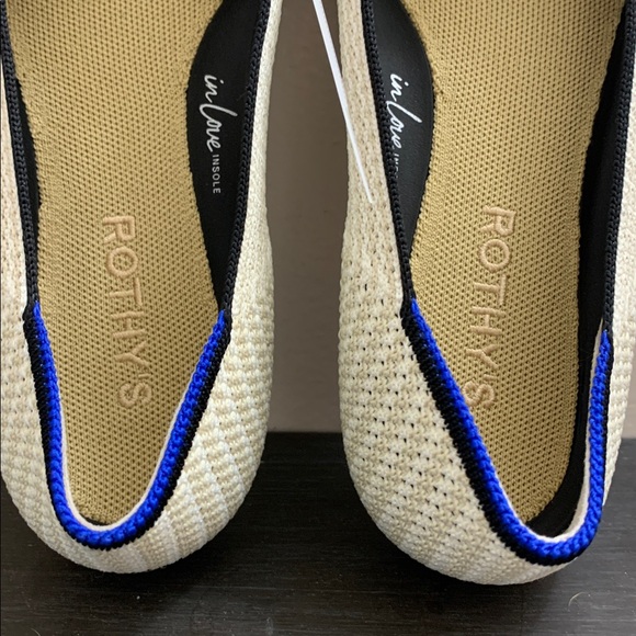 Rothy's Black and Beige Knit Cap Toe Ballet Flats - Picture 2 of 11